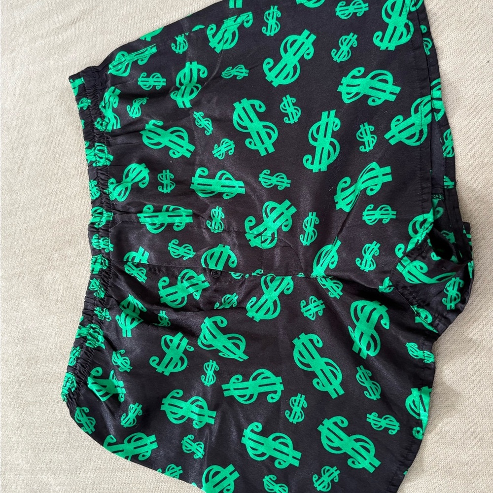 Black and Green Dollar Sign boxers